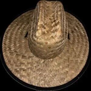 New authentic Malibu woven straw hat featuring black cording and SPF 50 UV